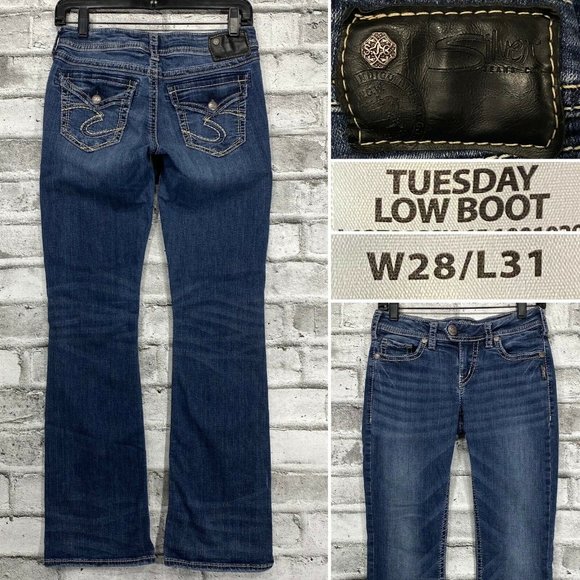 Silver Jeans Tuesday Low Boot W28 L31 Stretch